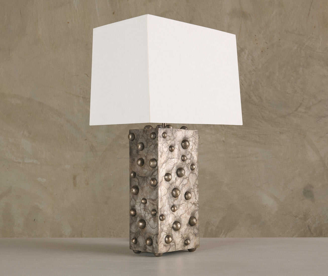BC WORKSHOP SILVERED VERTICAL STUDDED LAMP BY LIKA MOORE